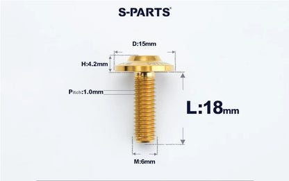 SPARTS M6×8–45mm D15 Titanium Button Head Bolts for Motorcycles
