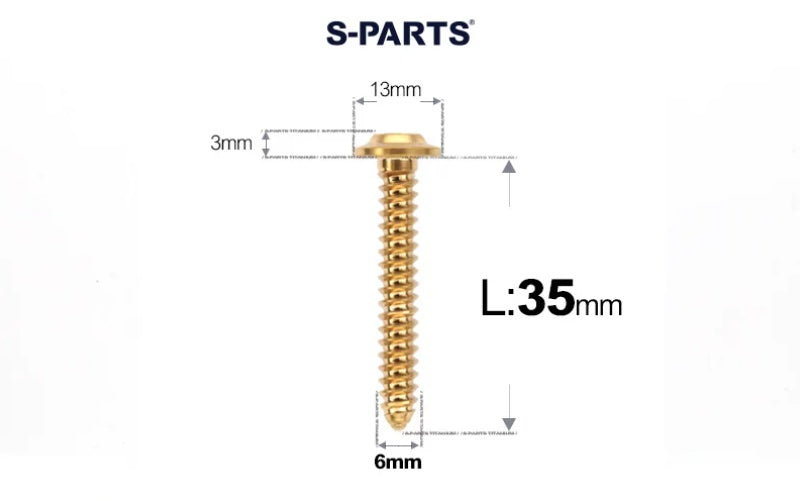 SPARTS M6 Titanium Flanged Button Head Self-Tapping Bolt D13
