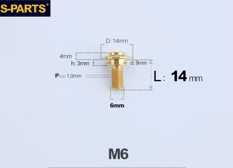 SPARTS M6 Titanium Shoulder Bolts for Motorcycle Brake Discs