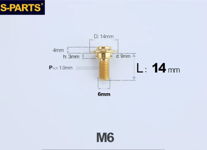 SPARTS M6 Titanium Shoulder Bolts for Motorcycle Brake Discs