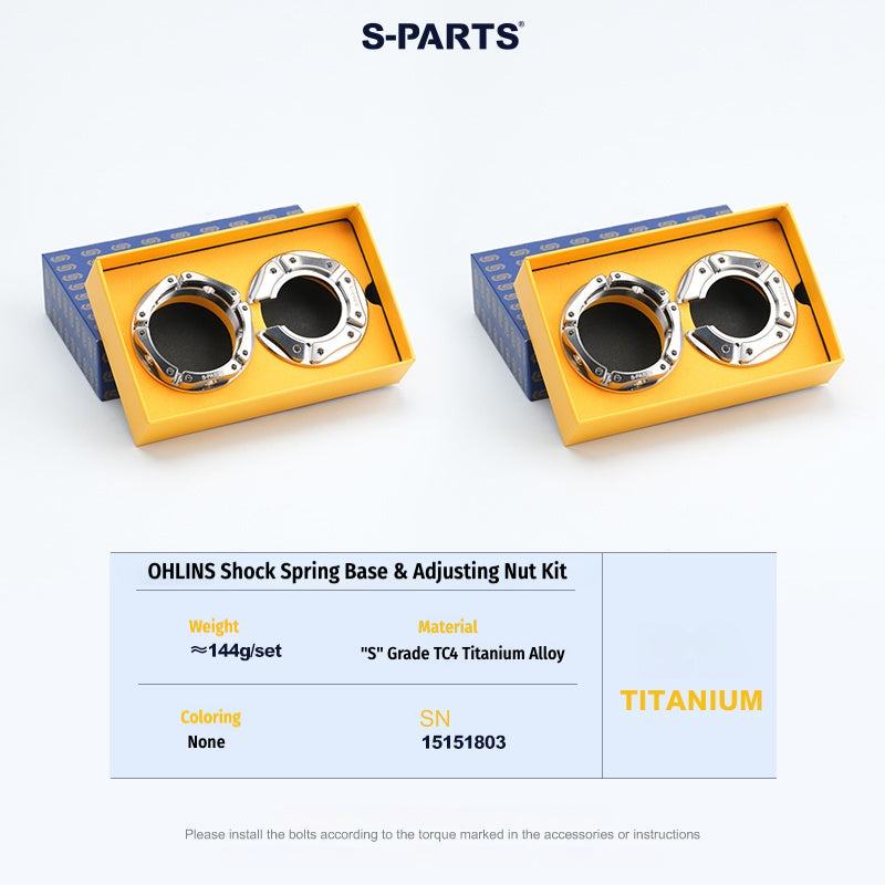 SPARTS Titanium Preload Adjuster & Spring Seat Kit for Öhlins Motorcycle Suspension
