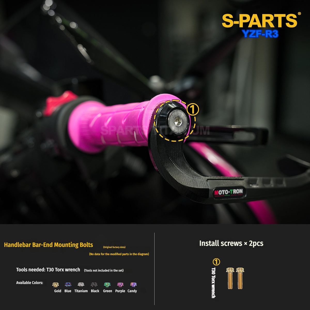 Yamaha YZF-R3 Titanium Bolts for Windscreen, Mirrors & Handlebars | SPARTS
