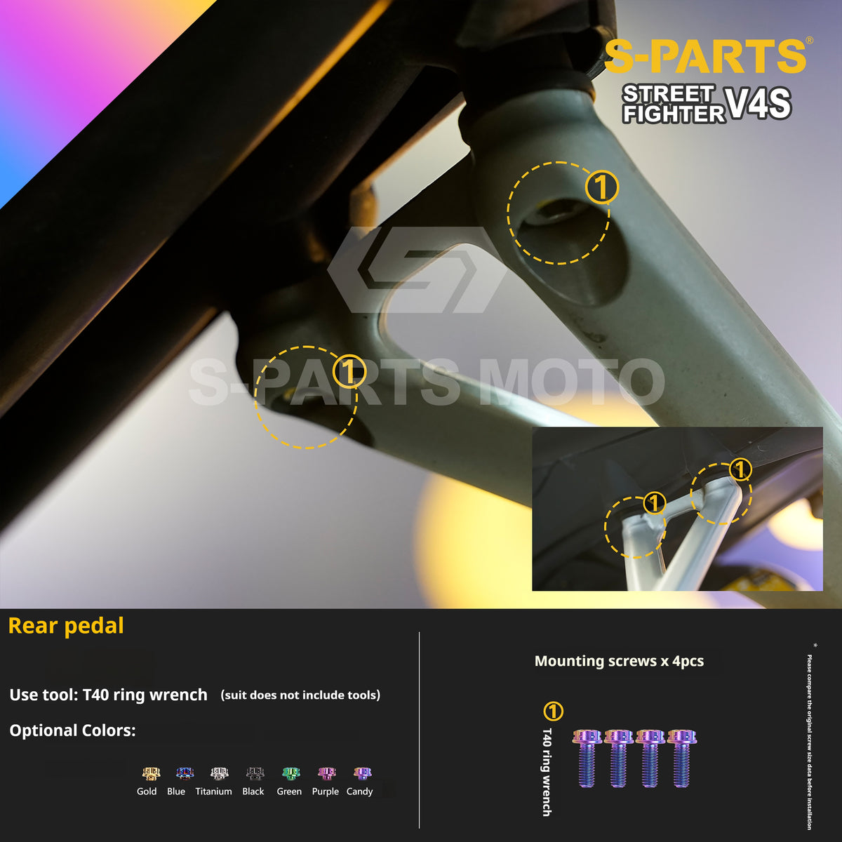 SPARTS Titanium Bolt Kit for Ducati Streetfighter V4S