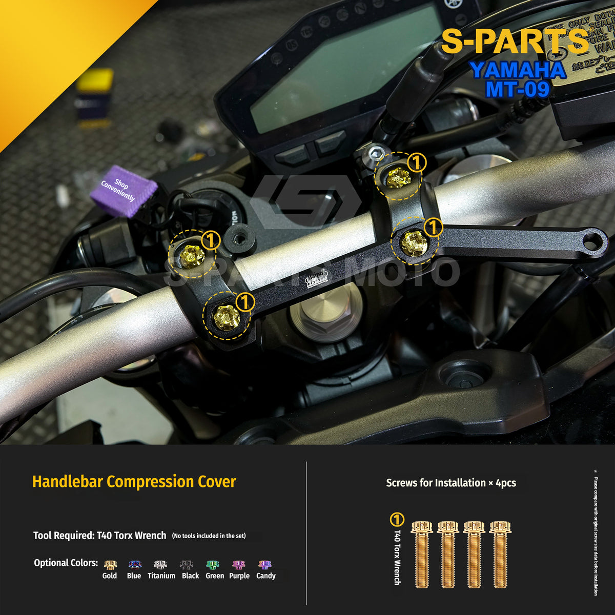 SPARTS Titanium Bolt Kit | TC4 Grade for  Yamaha MT-09 Motorcycle Fasteners