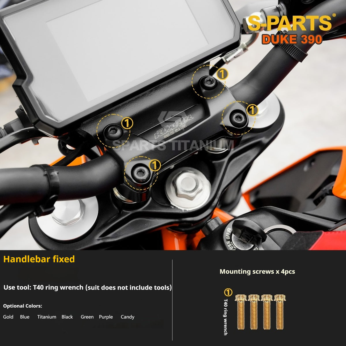 SPARTS KTM Duke 390 Full Bike Titanium Bolt Kit | Premium TC4 Motorcycle Fasteners