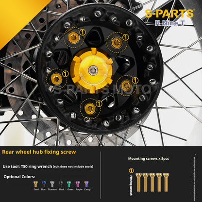 SPARTS BMW RnineT Titanium Alloy Motorcycle Bolt Upgrade Kit