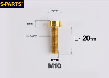 SPARTS Titanium Anti-Theft Fasteners M10 D19×L20-65 P1.5  – Brake Caliper Locking Screw for Motorcycle