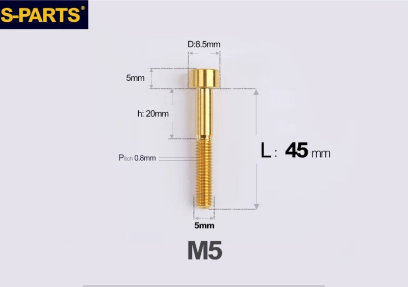 SPARTS M5 Titanium Socket Head Cap Bolts