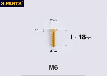 SPARTS M6×10–65mm Titanium Torx Countersunk Bolts for Motorcycle Frames