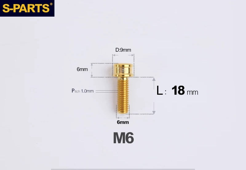 SPARTS M6×10–40mm SL Super Lightweight Titanium Socket Cap Bolts for Bicycles