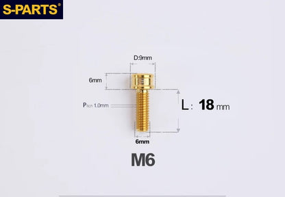 SPARTS M6×10–40mm SL Super Lightweight Titanium Socket Cap Bolts for Bicycles