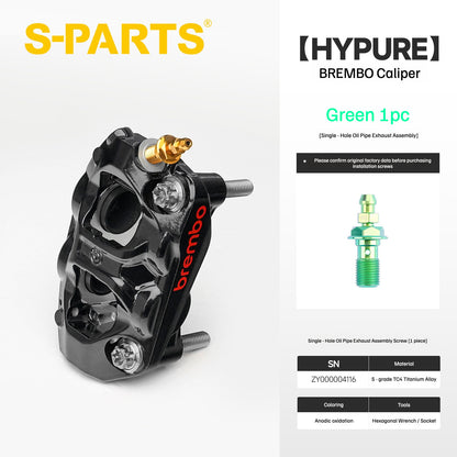 SPARTS Titanium Bolt Kit Compatible with BREMBO HYPURE Caliper - Green