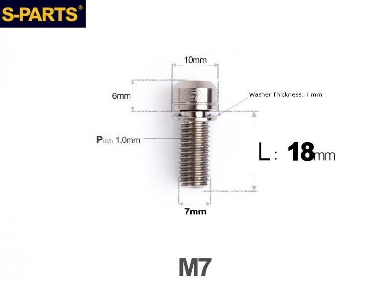 SPARTS A2 Series M7x18mm Titanium Bolt