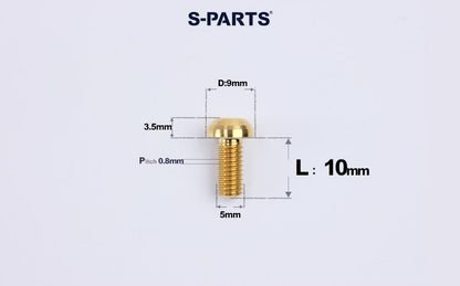 SPARTS A2 M5 Titanium Button Head Bolts for Bicycle Brake Caliper Upgrades Ultra-Light Fasteners