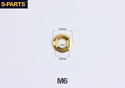 S-PARTS M3 / M4 / M5 / M6 / M8 / M10 / M12 TC4 Titanium Flat Washers forMotorcycles & Bicycles