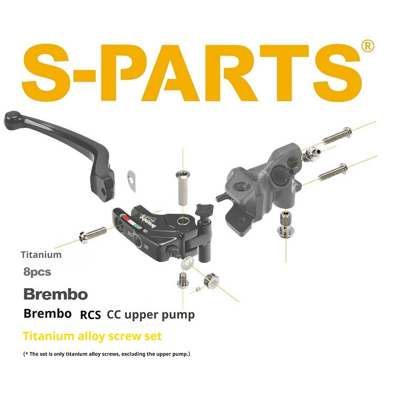 SPARTS TC4 Titanium Bolt Kit for Brembo RCS CC Master Cylinder | Motorcycle Brake Master Cylinder Fasteners