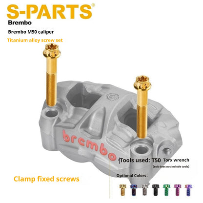 S-PARTS Titanium Caliper Bolts Hardware Kit for Brembo M50 Monoblock Calipers (M10x55)