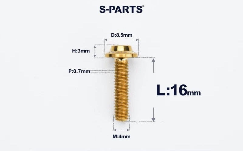 SPARTS M4✖️6–30mm D8.5 Titanium Torx Flanged Button Head Bolts