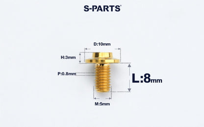 SPARTS A3 M5×L6-50 D10 Titanium Button Head Bolt for Motorcycle & Bicycle Lightweight Custom Fasteners