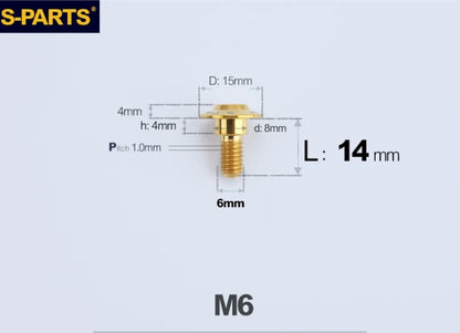 SPARTS M6 Titanium Shoulder Bolts for Motorcycle Brake Discs