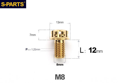 SPARTS M8 A3 Titanium Bolts TC4 Standard Head Fasteners