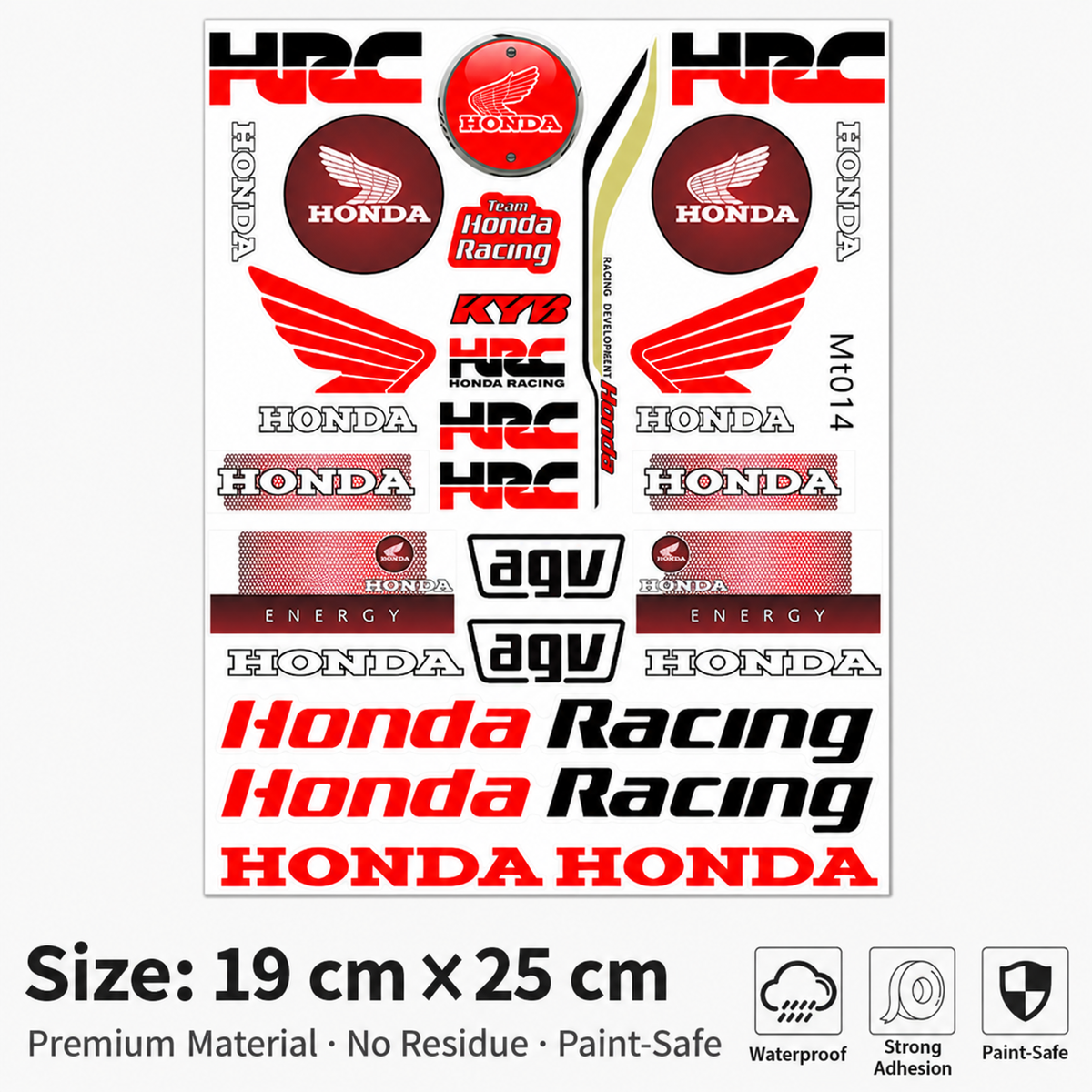 Honda HRC CBR SHOWA Motorcycle Decals Waterproof Body & Helmet Stickers