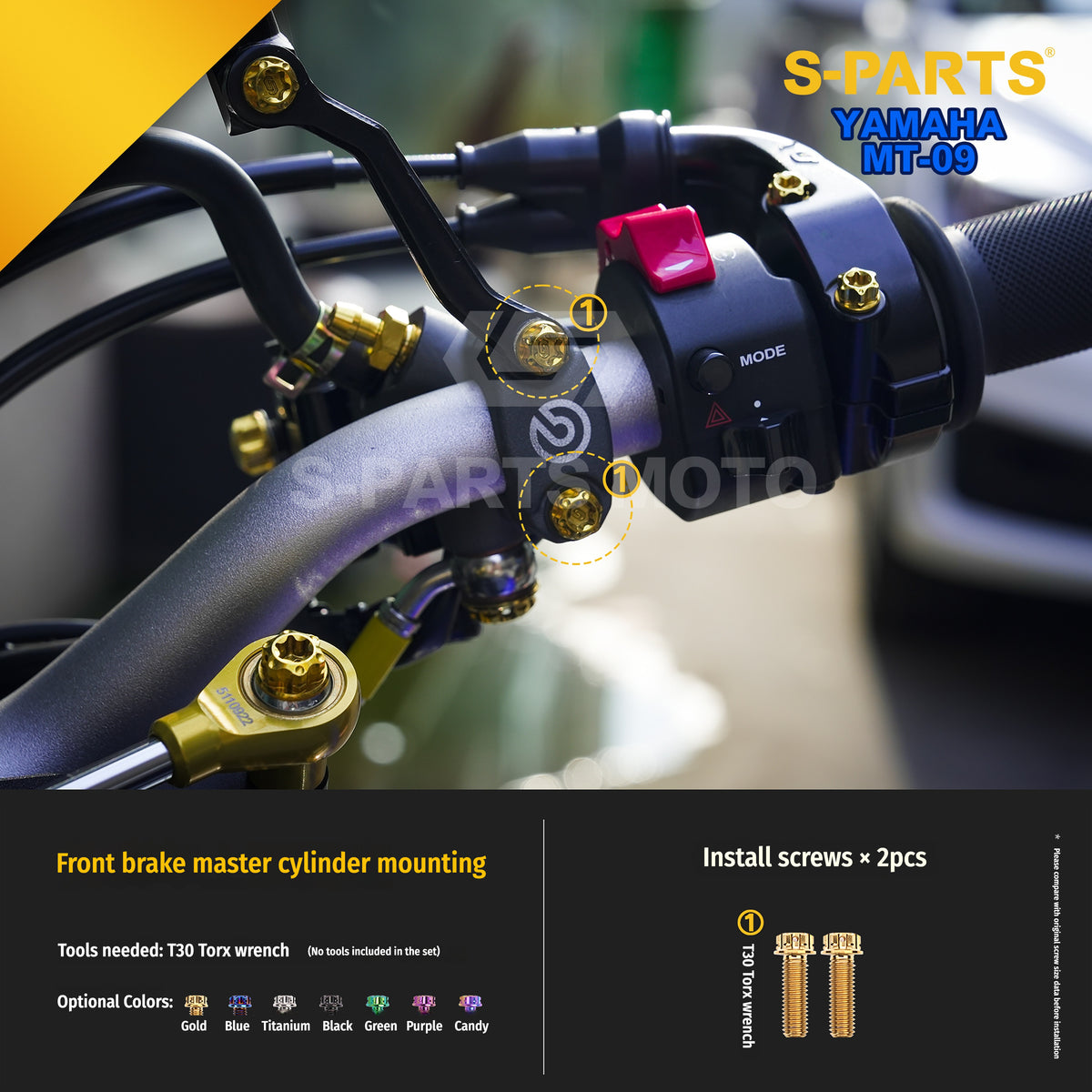 SPARTS Titanium Bolt Kit | TC4 Grade for  Yamaha MT-09 Motorcycle Fasteners