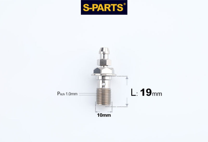 SPARTS M10 Single-Hole Banjo Bolt with Bleeder – Hex Head Titanium Bolt P1.0 / P1.25 for Motorcycles & Bicycles