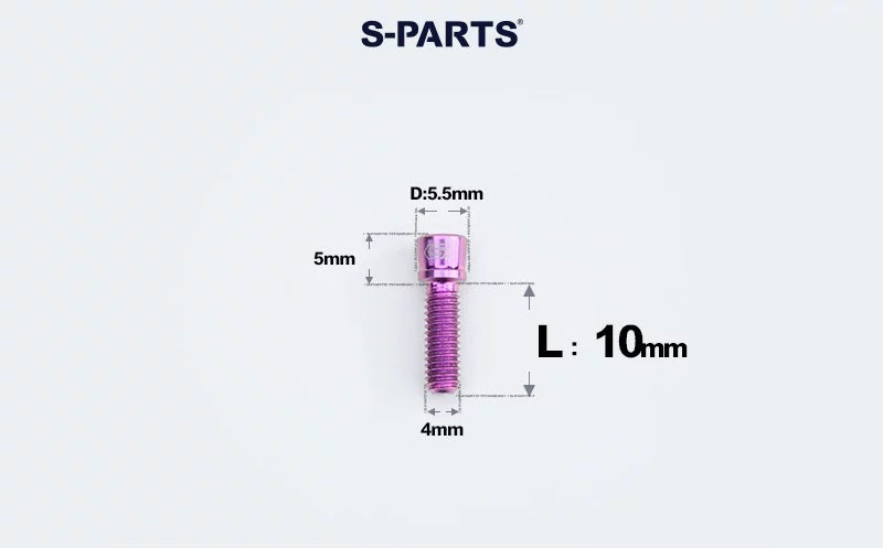 SPARTS M4×10/12mm D5.5 Titanium Small Head Socket Cap Bolts