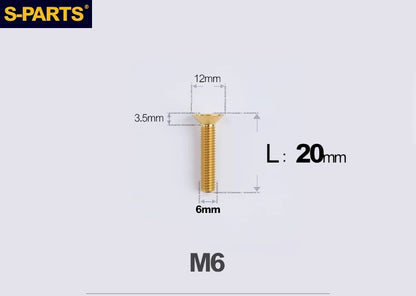 SPARTS M6×10–65mm Titanium Torx Countersunk Bolts for Motorcycle Frames