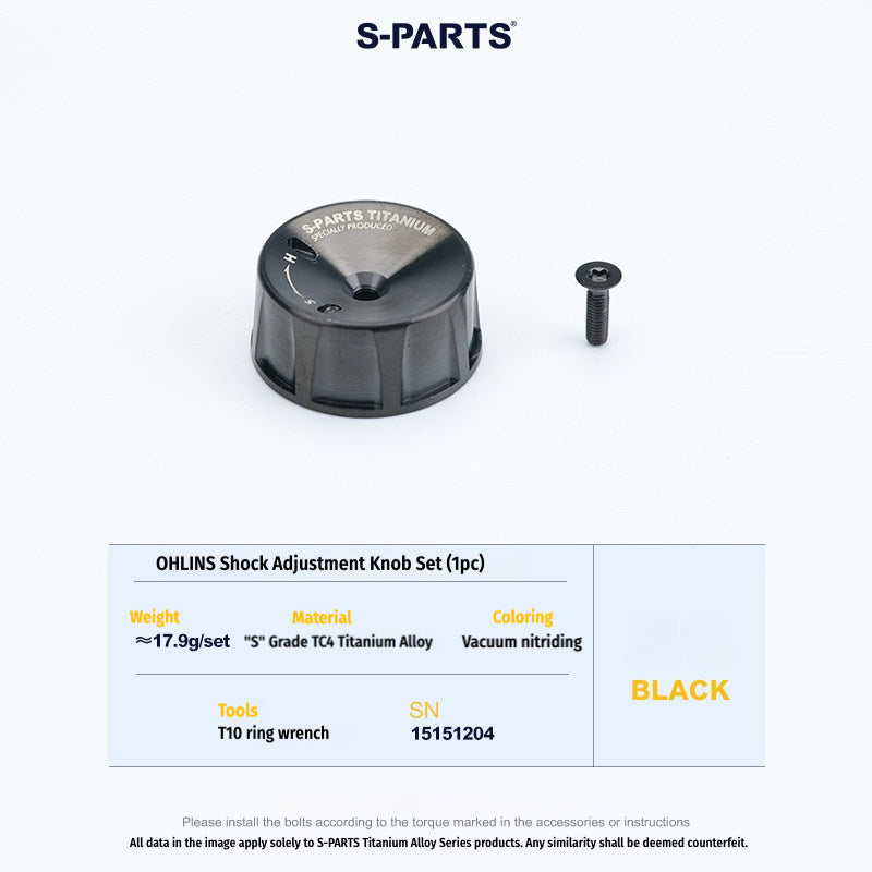Premium Titanium Suspension Adjuster Knobs for Ohlins Shocks (2-Piece Set) | S-PARTS