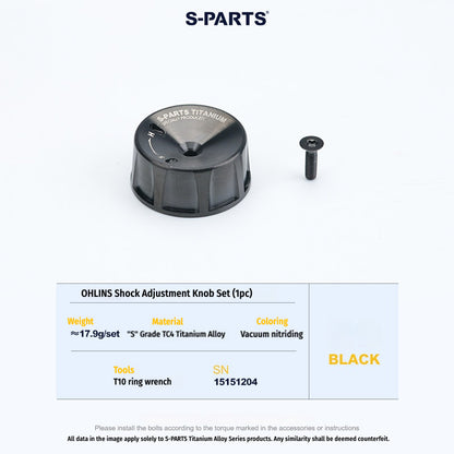 Premium Titanium Suspension Adjuster Knobs for Ohlins Shocks (2-Piece Set) | S-PARTS