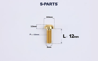 SPARTS A2 M5 Titanium Button Head Bolts for Bicycle Brake Caliper Upgrades Ultra-Light Fasteners