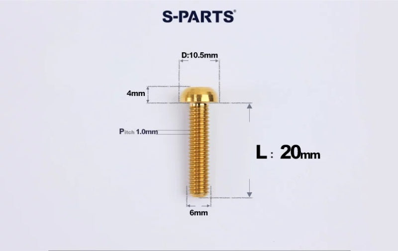 SPARTS M6×8–35mm Titanium Button Head Bolts for Bicycle Brake Calipers