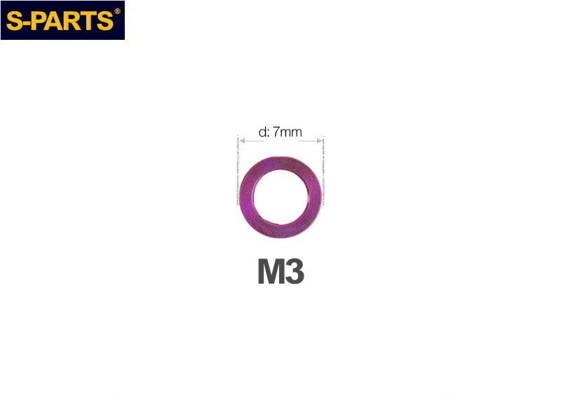 S-PARTS M3 / M4 / M5 / M6 / M8 / M10 / M12 TC4 Titanium Flat Washers forMotorcycles & Bicycles