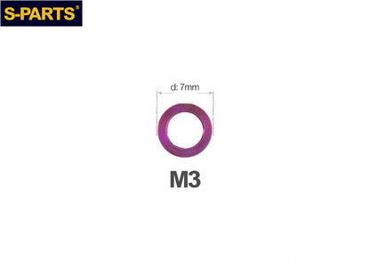 S-PARTS M3 / M4 / M5 / M6 / M8 / M10 / M12 TC4 Titanium Flat Washers forMotorcycles & Bicycles