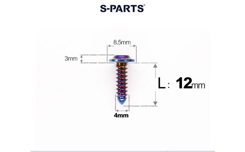SPARTS M4 D8.5 Titanium Truss Head Self-Tapping Screws for Motorcycles
