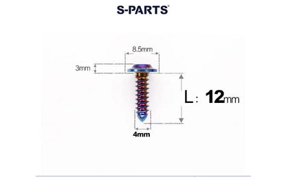 SPARTS M4 D8.5 Titanium Truss Head Self-Tapping Screws for Motorcycles