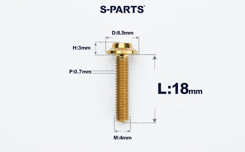 SPARTS M4✖️6–30mm D8.5 Titanium Torx Flanged Button Head Bolts