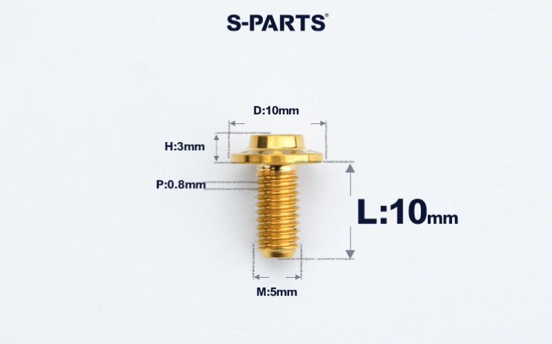 SPARTS A3 M5×L6-50 D10 Titanium Button Head Bolt for Motorcycle & Bicycle Lightweight Custom Fasteners