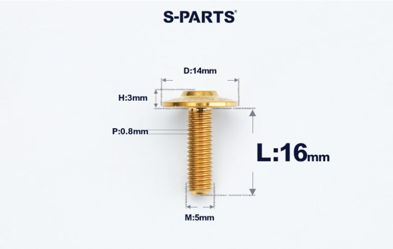 SPARTS A3 M5×L12-20  D14 Titanium Button Head Bolts for Motorcycle Upgrades