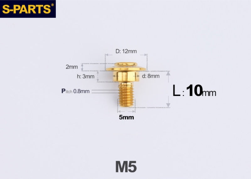 SPARTS M5 Titanium Button Head Shoulder Bolt