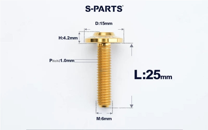 SPARTS M6×8–45mm D15 Titanium Button Head Bolts for Motorcycles
