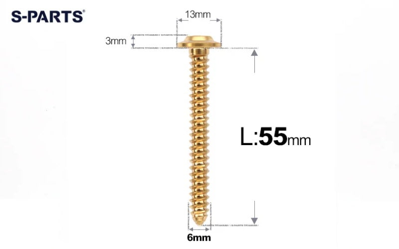 SPARTS M6 Titanium Flanged Button Head Self-Tapping Bolt D13