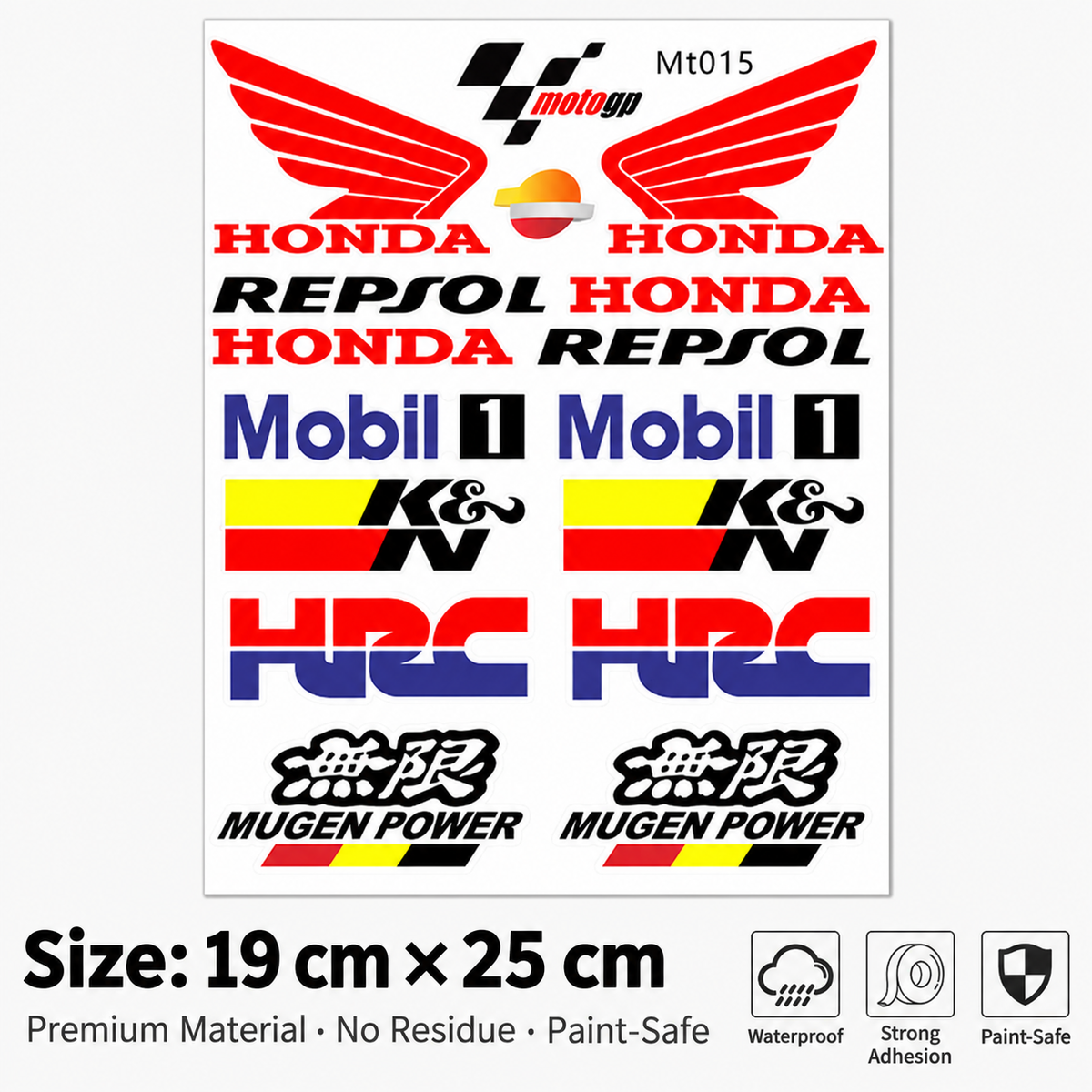 Honda HRC CBR SHOWA Motorcycle Decals Waterproof Body & Helmet Stickers