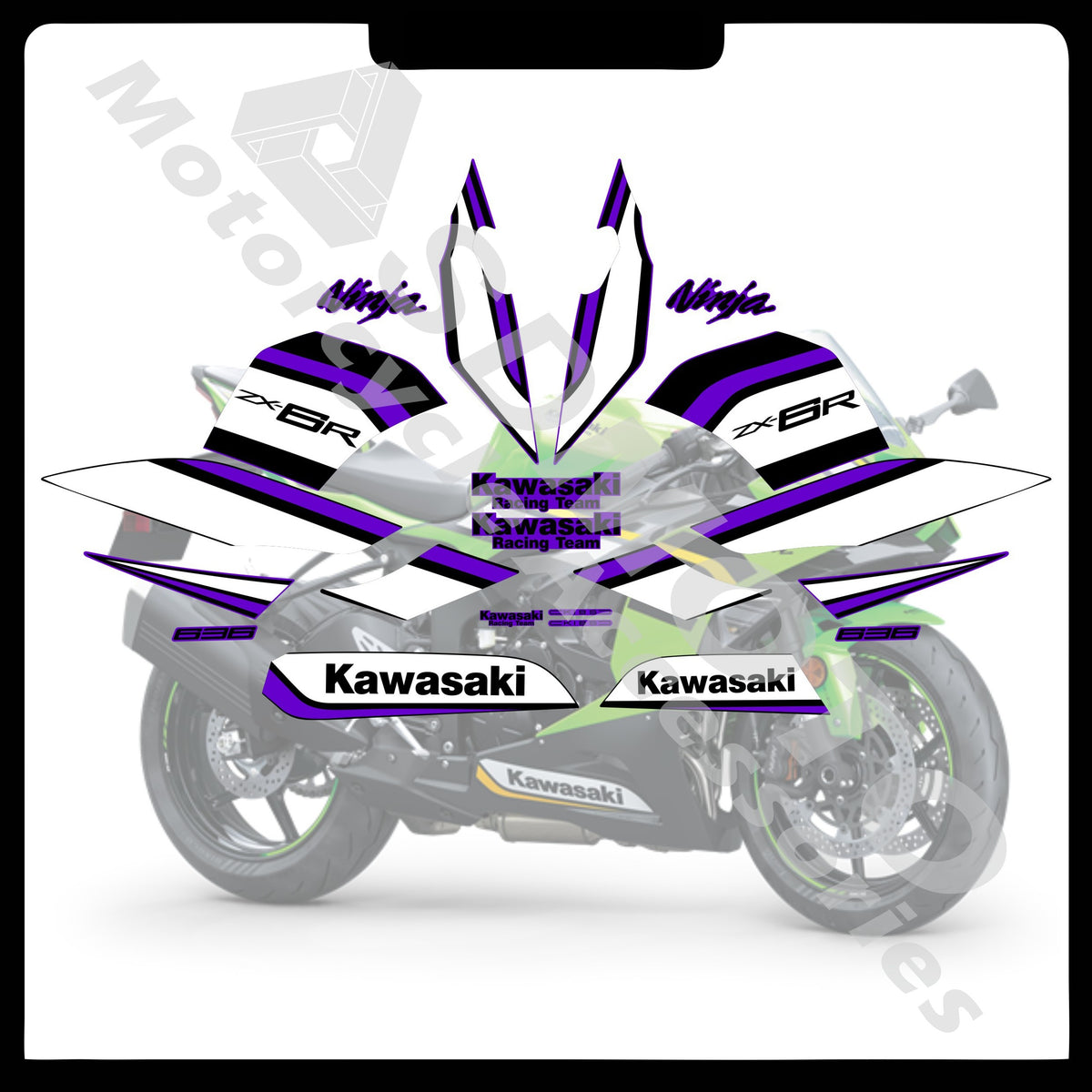 Kawasaki ZX-6R 636 2021-2025 Full Body Graphics Decals PVC Waterproof Motorcycle Fairing Stickers
