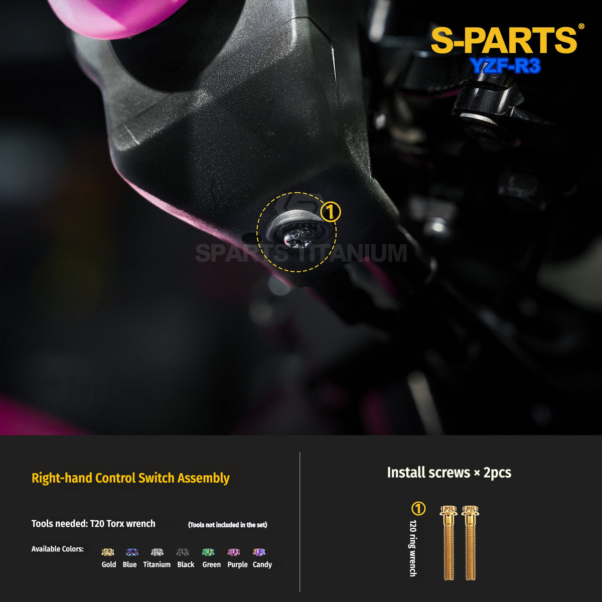 Yamaha YZF-R3 Titanium Bolts for Windscreen, Mirrors & Handlebars | SPARTS