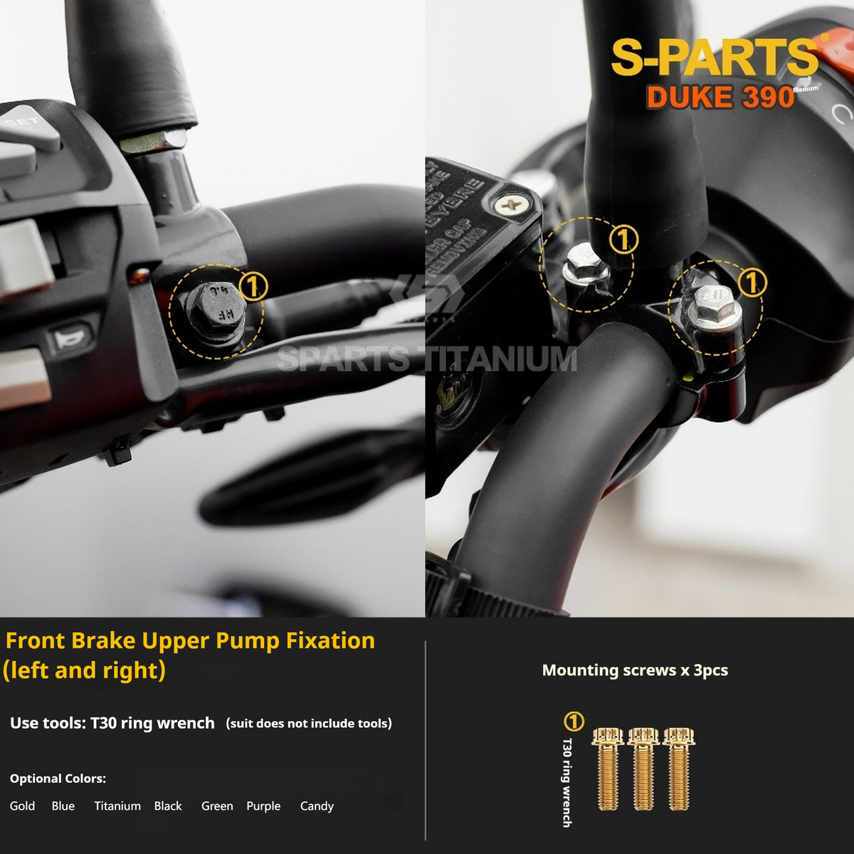 SPARTS KTM Duke 390 Full Bike Titanium Bolt Kit | Premium TC4 Motorcycle Fasteners