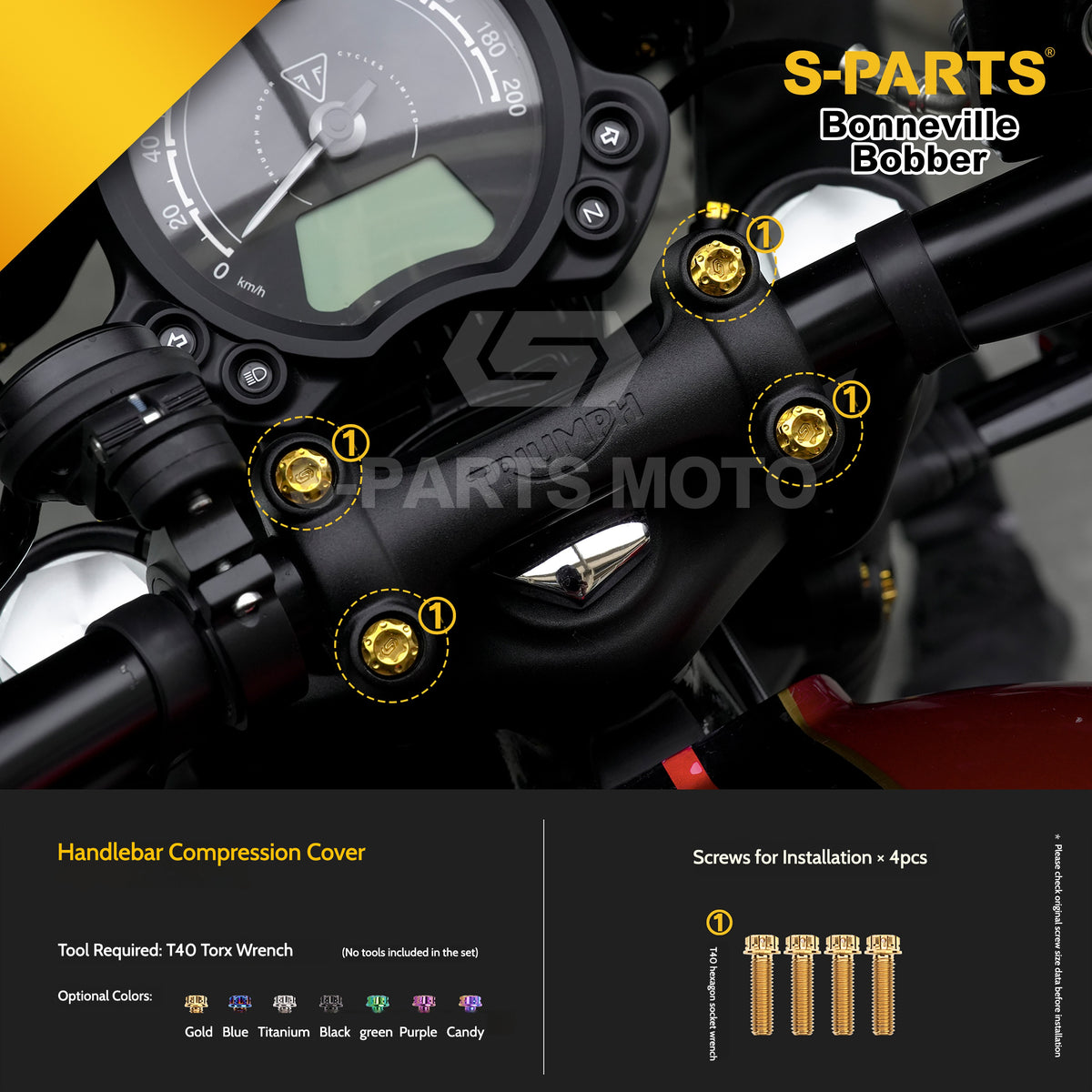 SPARTS Titanium Set Screws for Triumph Bonneville Bobber Motorcycle