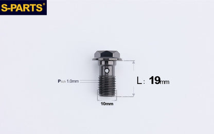 SPARTS M10 Single-Hole Banjo Bolt Hex Head – TC4 Titanium Brake Line Bolt for Motorcycle Calipers